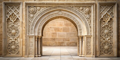 Obraz premium Stone archway with intricate carving and elegant design, architecture, ancient, historical, monument, landmark, structure