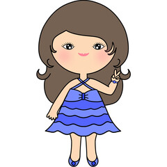 Girl I blue raffle dress