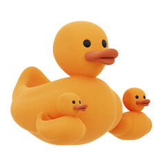 3D illustration of a rubber duck toy 