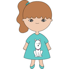 Child with a dog dress