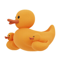 3D illustration of a rubber duck toy 