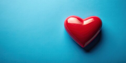 Obraz premium Heart shaped object with blue background, love, Valentine's Day, romance, symbol, gift, celebration, emotion, passion