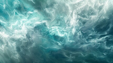 Obraz premium Abstract design with cosmic teal and silver hues and swirling patterns