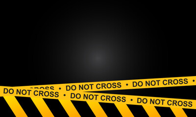 Black and yellow warning stripes on a black background. Vector illustration