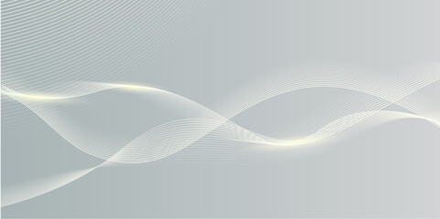 Futuristic Grey color abstract background with wavy lines. Digital future technology concept. vector illustration. 
