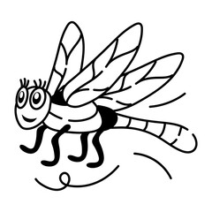 A hand drawn icon of an anisoptera 