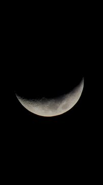 Moon in the night sky WAXING CRESCENT MOON