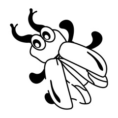 Cartoon style mascot of a stag beetle 
