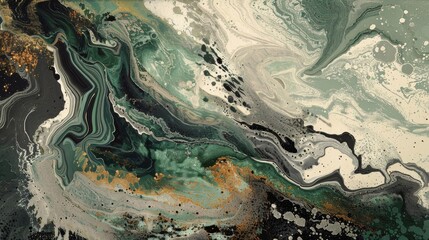 Obraz premium Gray and green abstract design organic shapes depicting polluted background