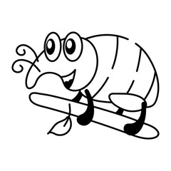 A hand drawn icon of happy weevil 