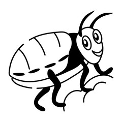 A doodle style icon of cute aphid 