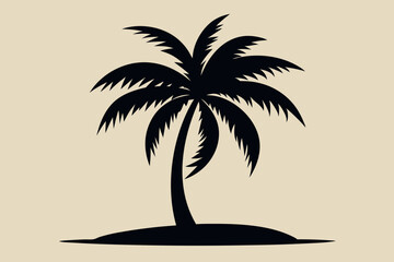  Palm tree silhouette vector art illustration