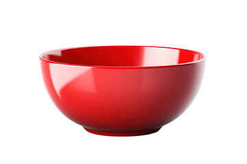 Red Bowl. A classic red bowl sits on a white background, ready to be filled with delicious food. 
