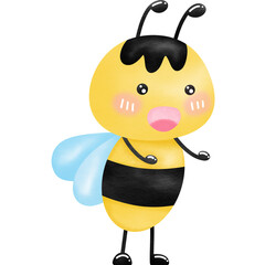 Fototapeta premium Watercolor Bee standing