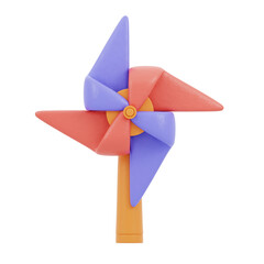3D illustration of pin wheel toy
