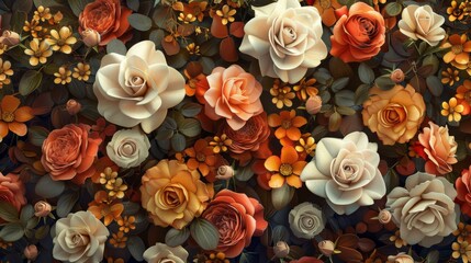 Autumnal Floral Tapestry