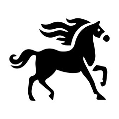 Racing horse icon in filled style 