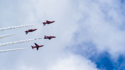 Red Arrows, Royal Air Force Aerobatic Team, Airshow 2024, Teignmouth, Devon, England