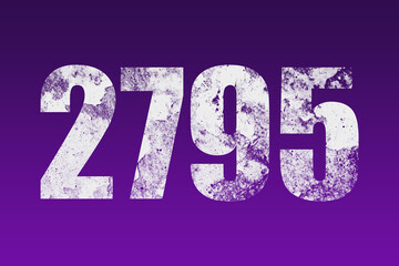 flat white grunge number of 2795 on purple background.	