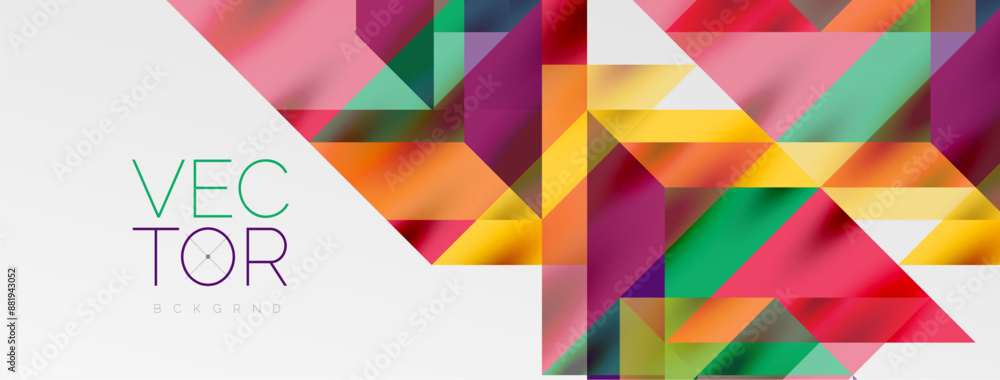 Poster Tech minimal overlapping triangle shapes elements geometric graphic pattern