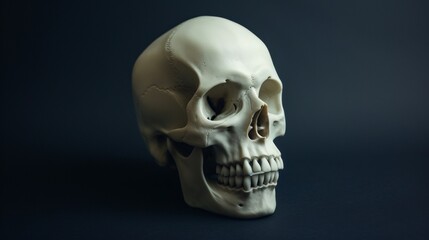 Human Skull on a Dark Background