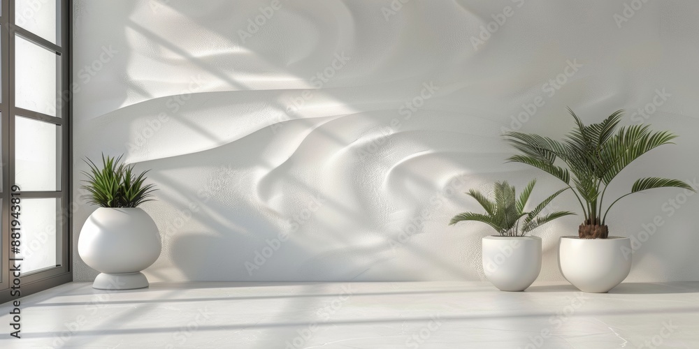 Poster white background with minimalist patterns