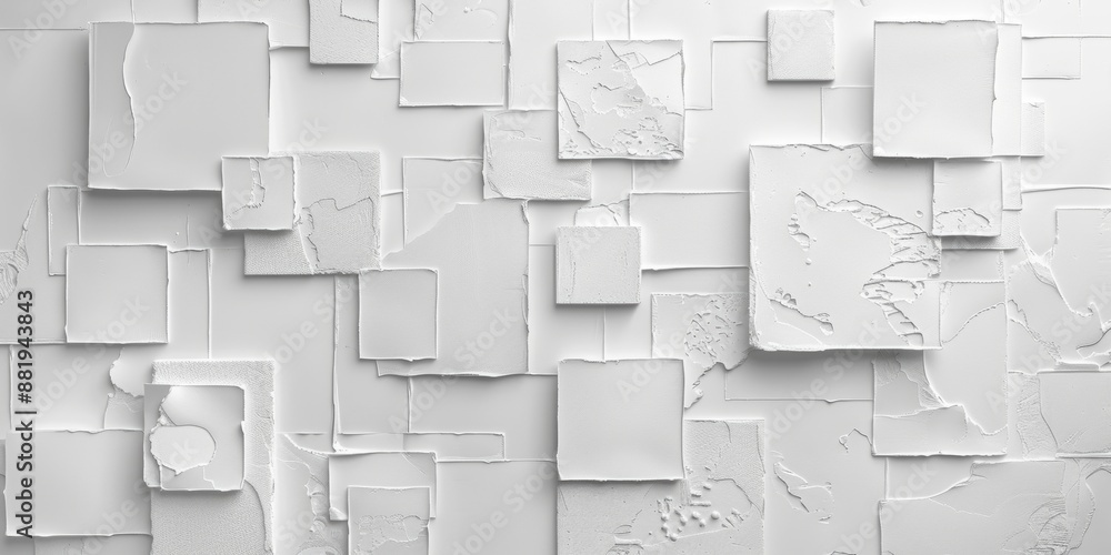 Poster white background with minimalist patterns