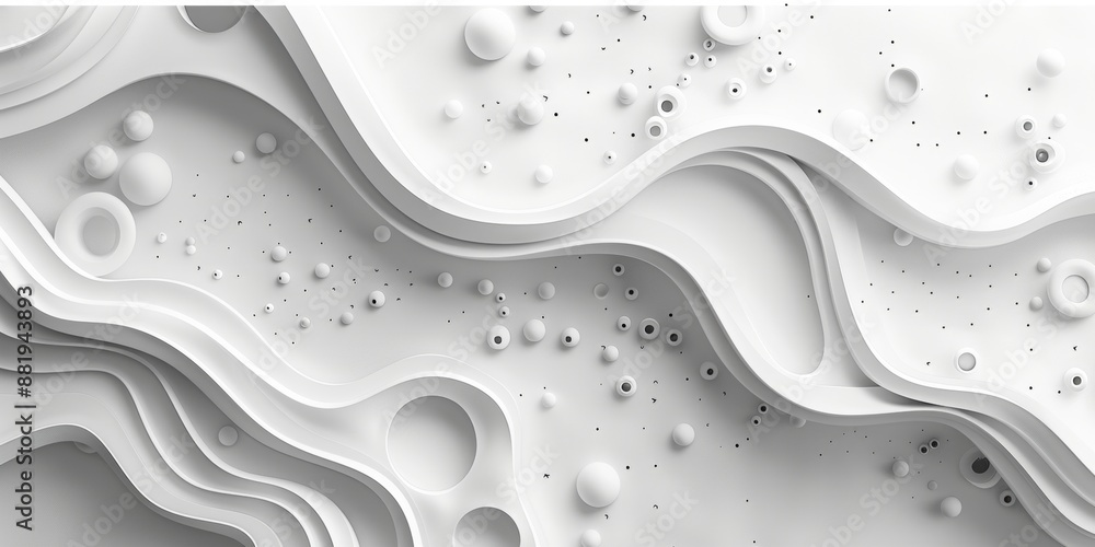 Poster white background with minimalist patterns