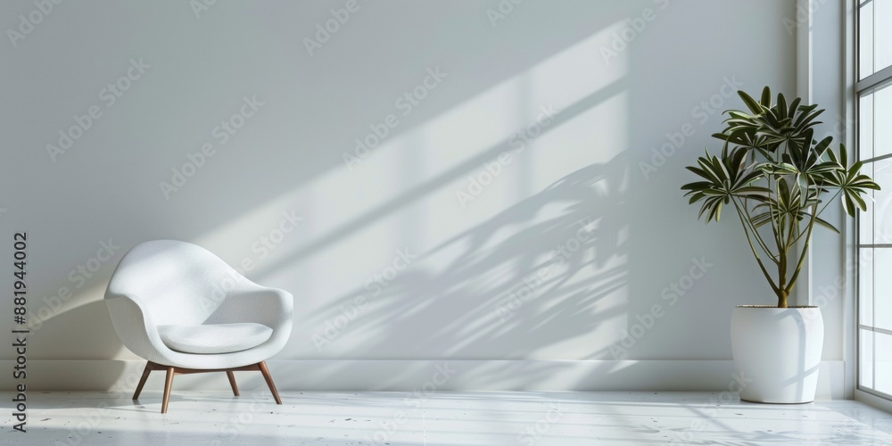 Poster white background with minimalist patterns