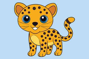 Cute Cheetah Cartoon - Adorable and Playful Vector Illustration