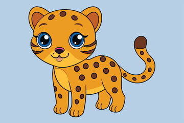 Cute Cheetah Cartoon - Adorable and Playful Vector Illustration