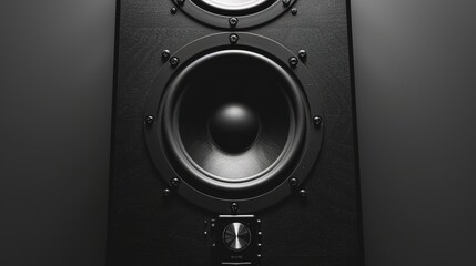 Modern Stylish Desktop Speaker System with Audio Controls in High Contrast