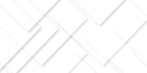 White geometric overlapping square pattern. Vector illustration technology background with shadow. Modern minimal and clean white background with realistic line. light silver background modern design.