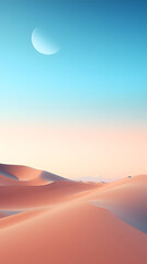 digital pink and blue desert dunes gradient poster mobile phone background