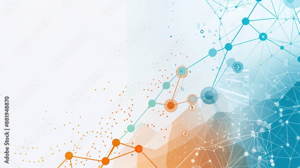 Aufkleber modern blockchain market trends with bitcoin and ethereum graph on white background