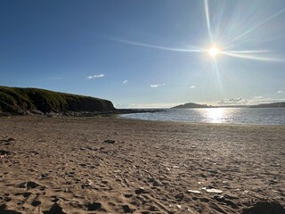 Beach with the set about to set