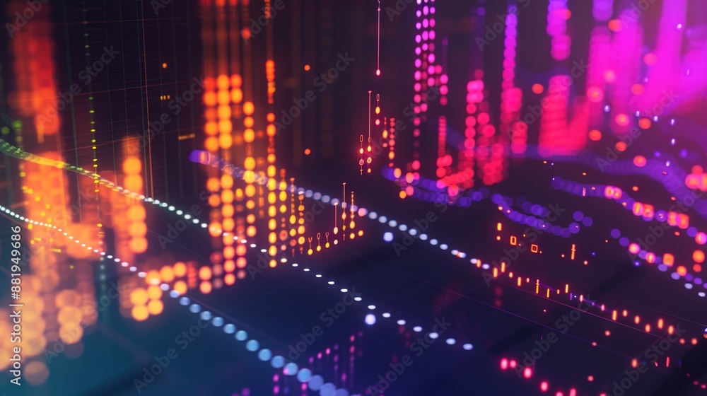 Aufkleber cryptocurrency market analysis: close-up of bitcoin and ethereum trends on blockchain graph