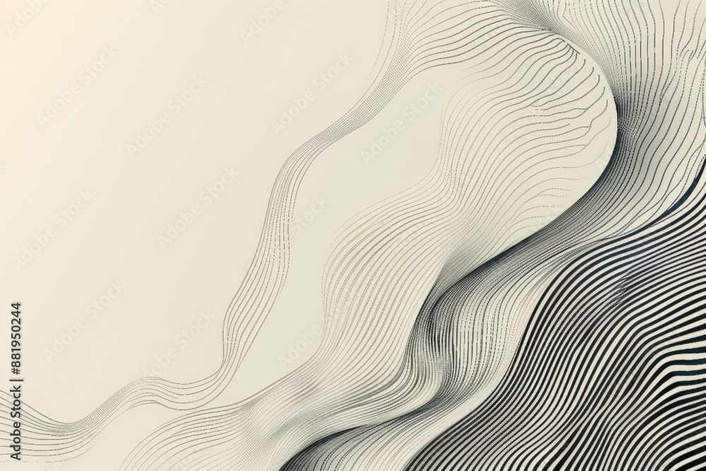 Poster abstract background with wavy lines creating a three-dimensional effect, perfect for websites, prese