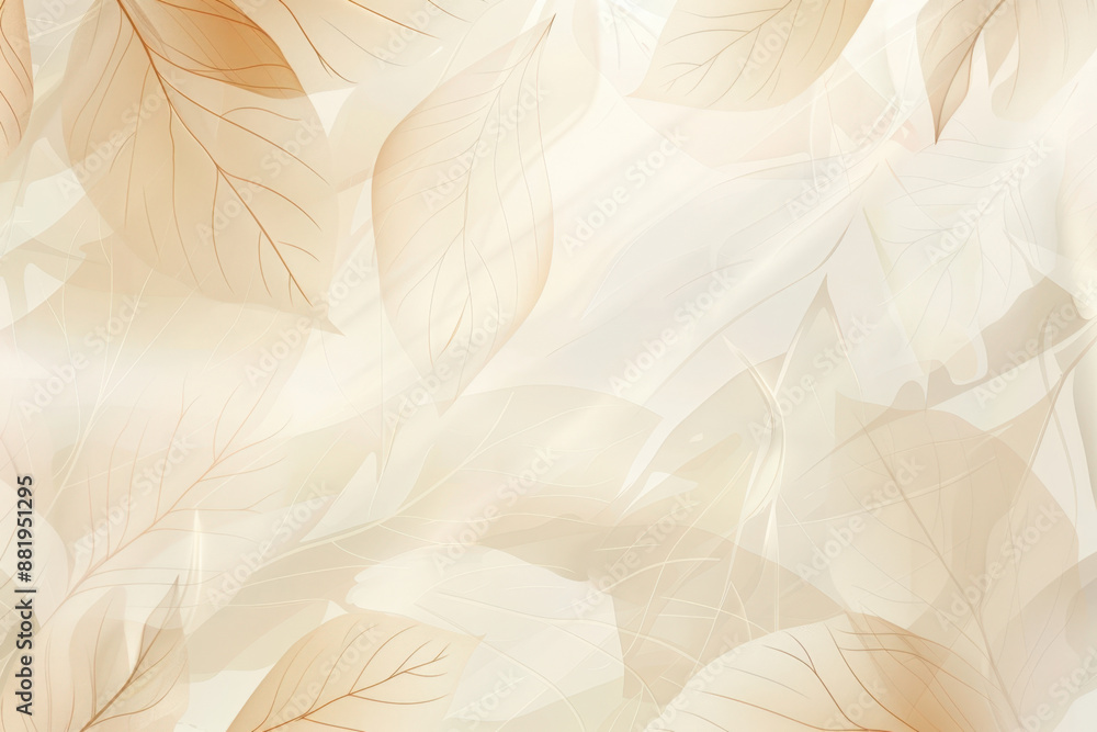Poster this abstract floral background features delicate leaf patterns and soft pastel colors, creating a s