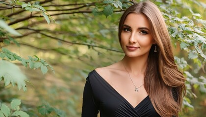 gorgeous brunette goth woman, AI generated