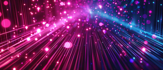 Naklejka premium data connection transfer colorful glowing neon color shiny speed lines energy motion speed digital modern wide abstract on dark background