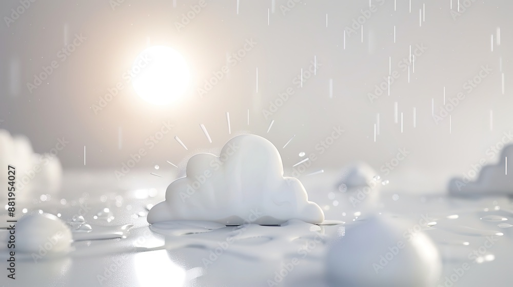 Poster minimalistic macro weather symbols in natural light setting