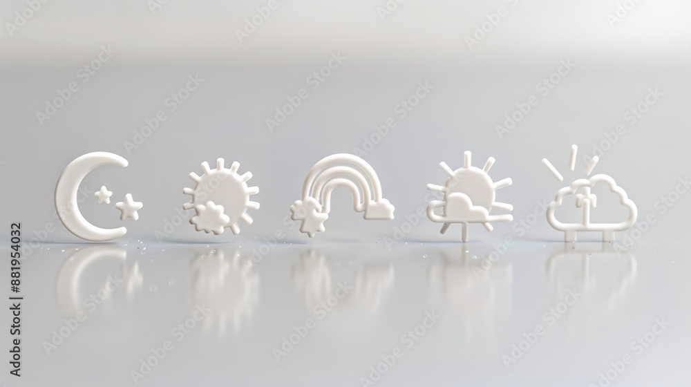 Poster minimalistic macro weather symbols in natural light setting