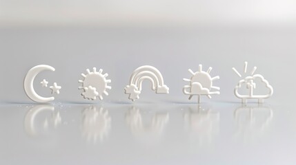 Minimalistic Macro Weather Symbols in Natural Light Setting