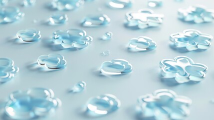 Detailed Macro Weather Icons Collection on White Background with Copy Space