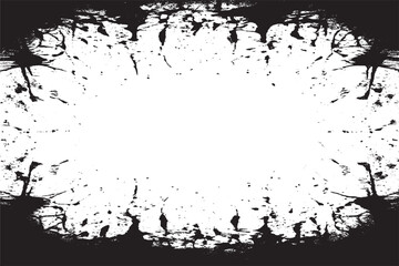 Black Grunge Texture Silhouette on White Background - Vector Image for Textures