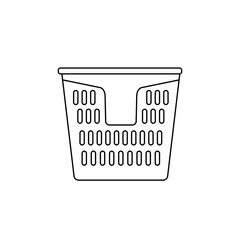 laundry basket outline icon, vector design illustration