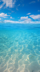 Mesmerizing Panoramic View of the Vast and Tranquil Deep Blue Ocean Under the Azure Sky