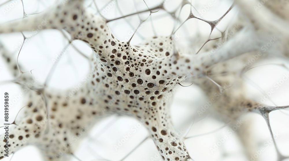 Poster delicate biomorphic patterns in macro photography on white background