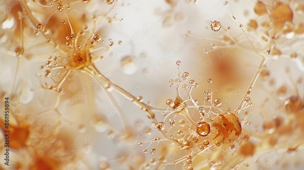 Aufkleber intricate macro biological patterns on white background in soft natural light